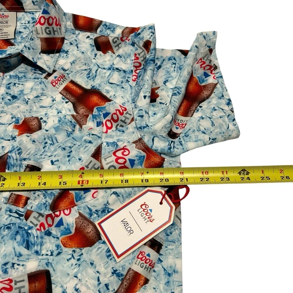 Coors Light Valor Collective Button Up Shirt Men's M Multicolor Short Sleeve NWT